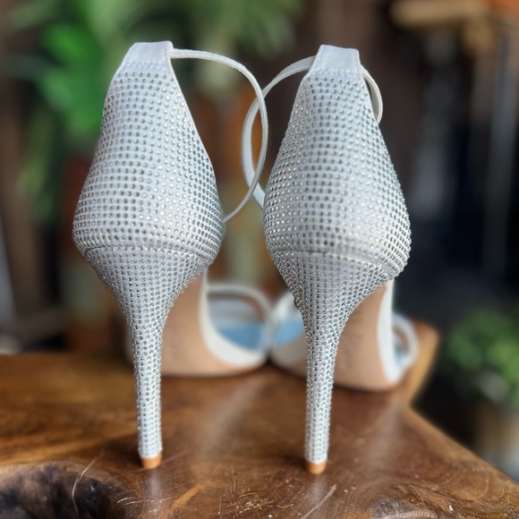 White rhinestones elegant simple occasion heels - Picture 9 of 11
